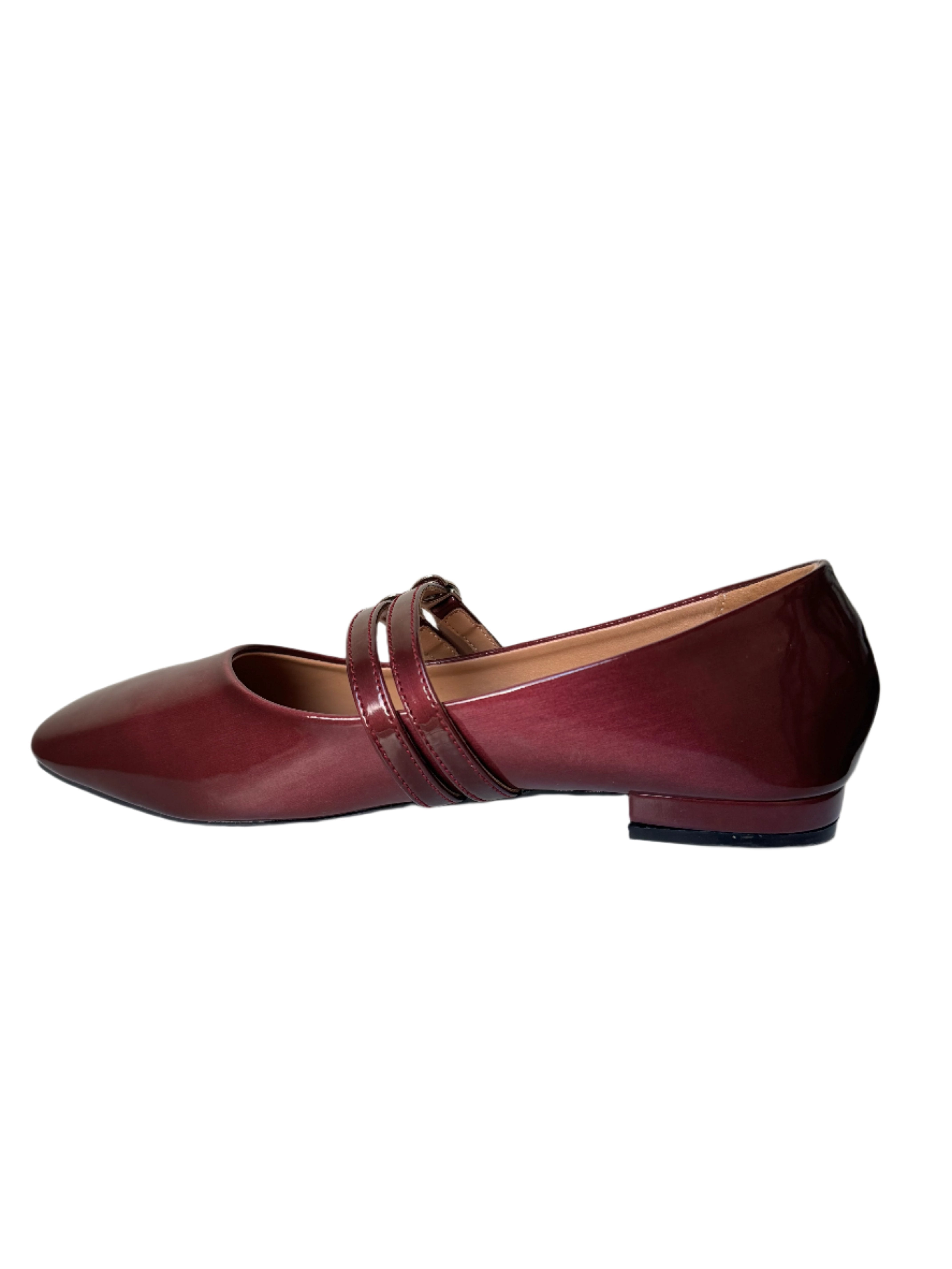 MARY JANE CHERRY RED - FLATS - ZEVIDA.PK