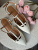 Pointed Mary Janes - White