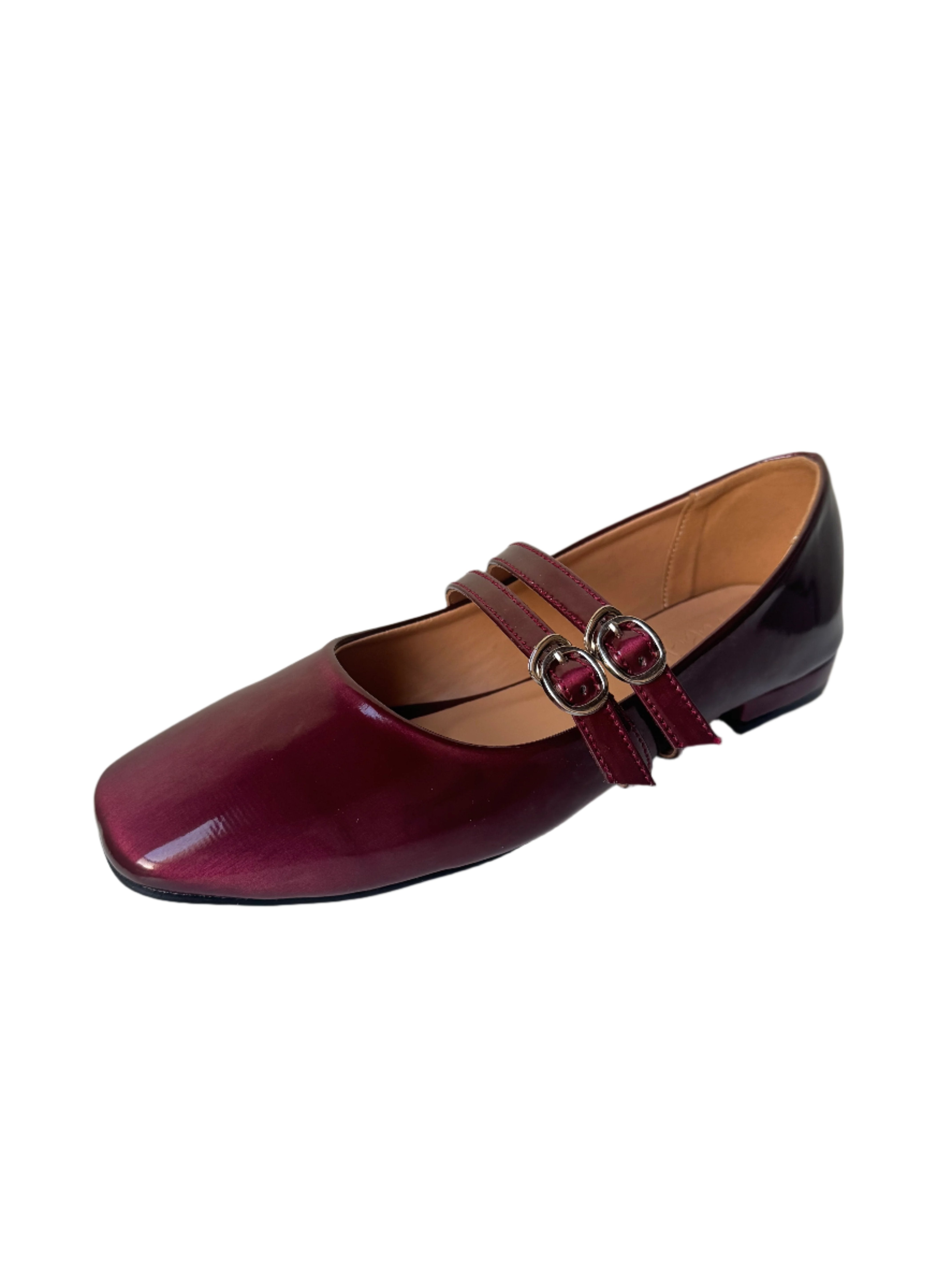 MARY JANE CHERRY RED - FLATS - ZEVIDA.PK