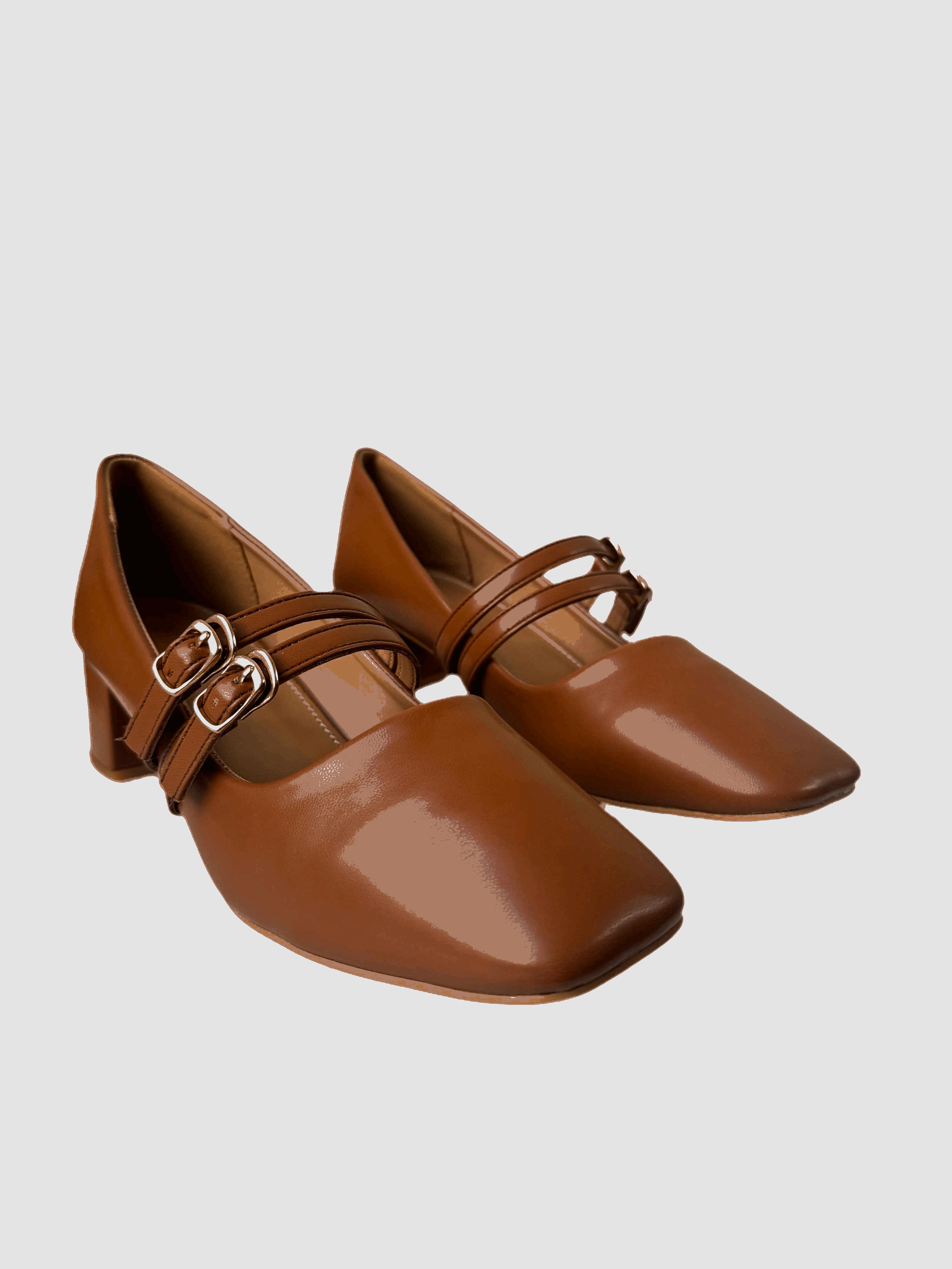 MARY JANE TAN - BLOCK HEELS