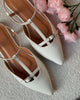 Pointed Mary Janes - White