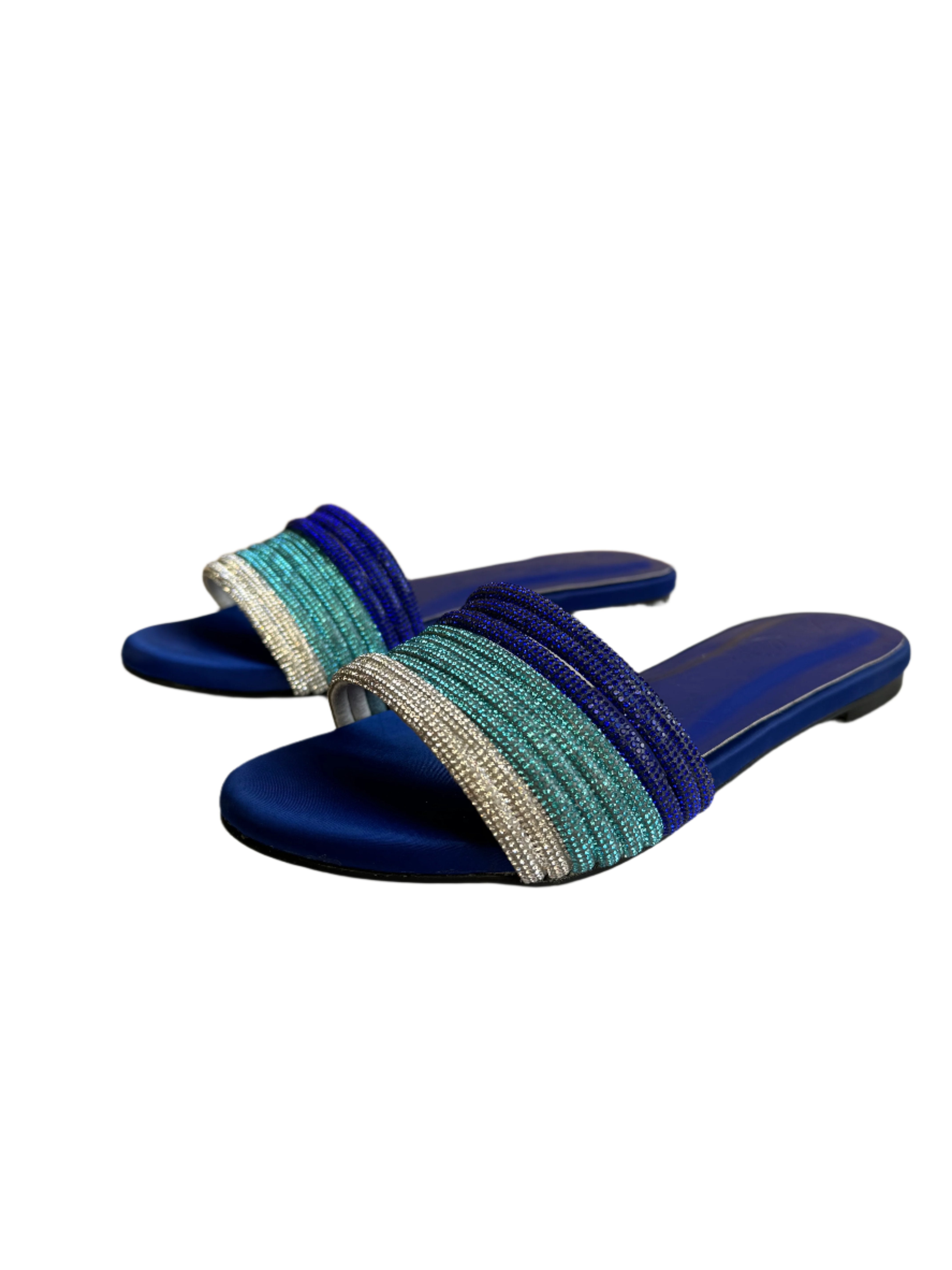 FANCY BLUE SILVER FLATS - ZEVIDA.PK