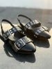 SRAPPY BLACK BALLERINA SLING BACK