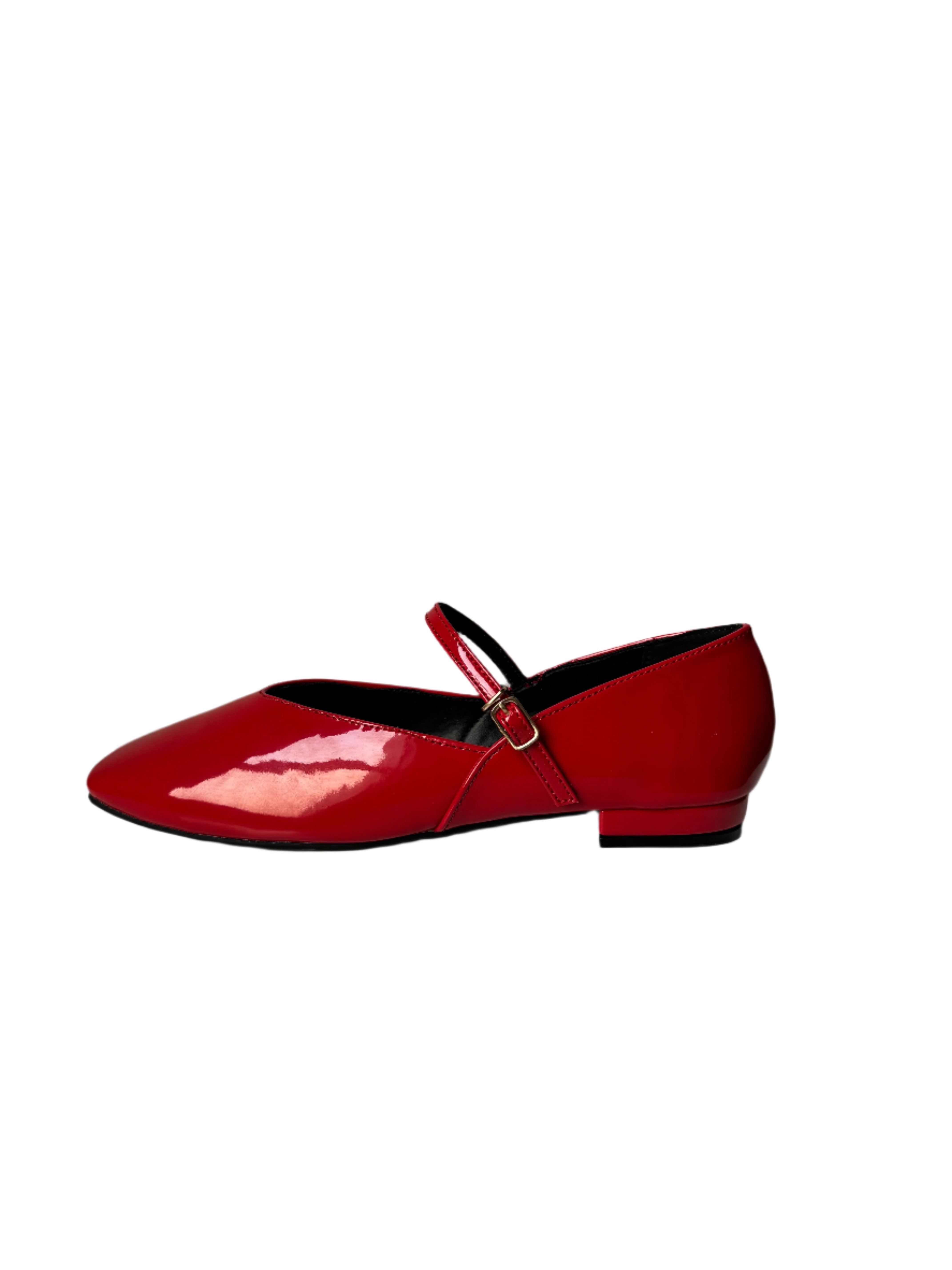 BALLET FLATS- RED - ZEVIDA.PK