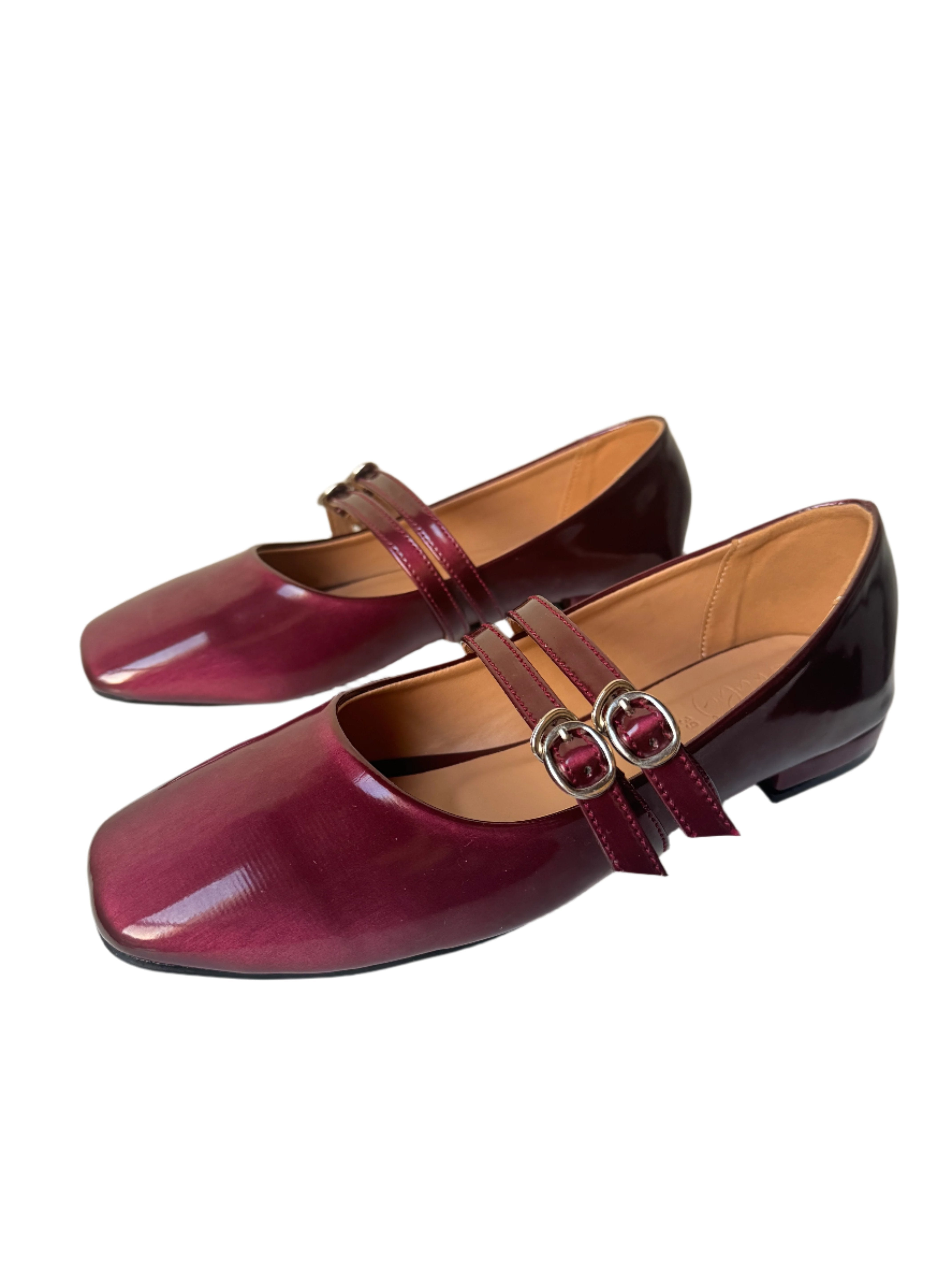 MARY JANE CHERRY RED - FLATS - ZEVIDA.PK