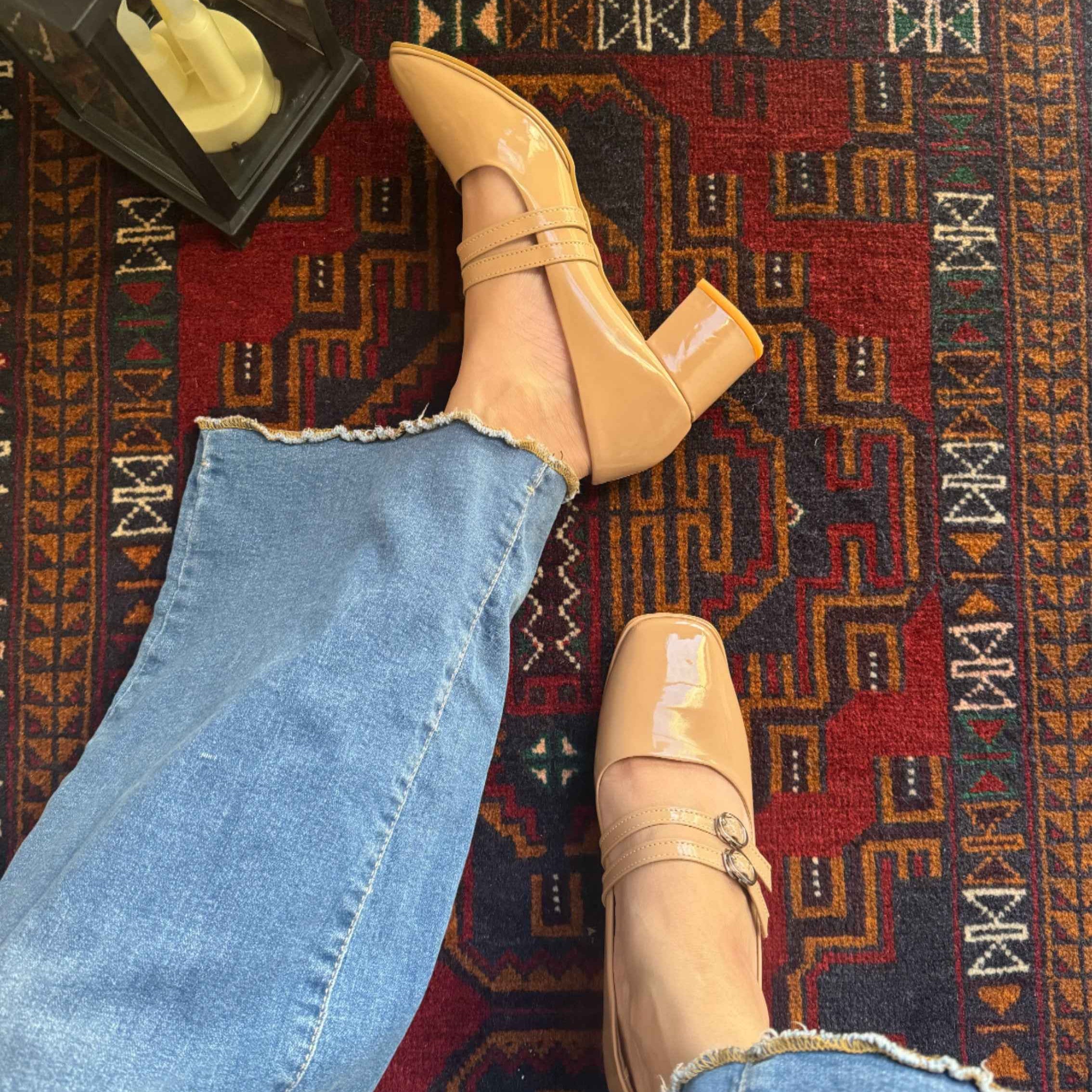 Mary Jane Block Heels Shoes For Women – Pakistan