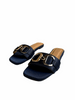 DARK BLUE BUCKLE SLIDES