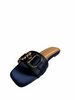 DARK BLUE BUCKLE SLIDES
